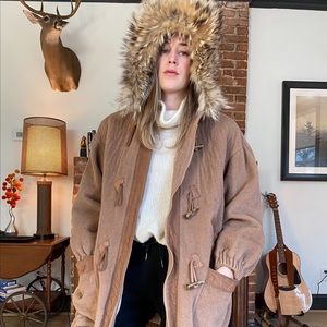Vintage jacket coat - genuine fur
